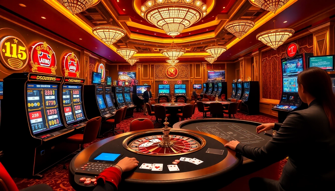 Players strategizing at the casino tables with interactive elements from https://shbetb0.com/ in a vibrant setting.