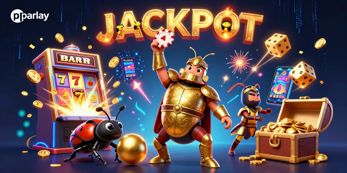 Experience the thrill of parlay betting with vibrant casino elements and animated characters celebrating a big win.