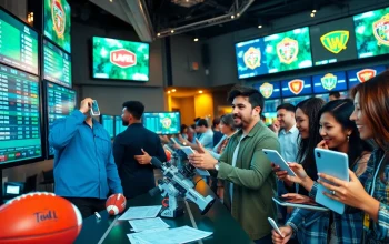 Engaged individuals in a lively setting enjoying online Betting with real-time odds and vibrant atmosphere.