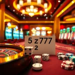 Experience the thrill of winning with 5z777 in a vibrant casino setting, featuring roulette and poker.