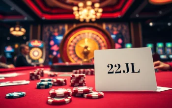 Experience the thrill of 22JL as players engage in strategic casino games at a luxurious table.