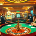 Engaging casino scene showcasing players at roulette and poker tables, highlighting https://www.vvjl11.com/ excitement.
