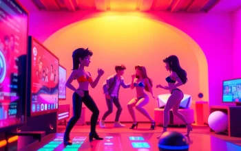 Engaging visual of a sex game environment featuring colorful animated characters and a modern interface.