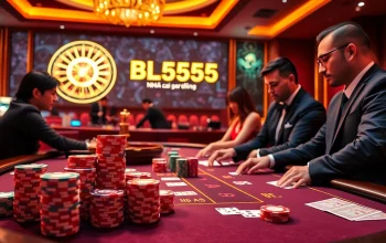 Engaged players at a vibrant poker table showcasing excitement at Nhà cái BL555 casino.