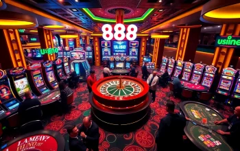 Experience thrilling gameplay at u 888 with luxurious casino tables and vibrant slot machines.