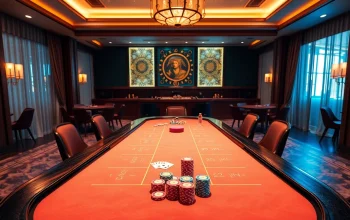 에볼루션 바카라의 고급스러운 카지노 테이블과 장식으로 생동감을 주는 장면