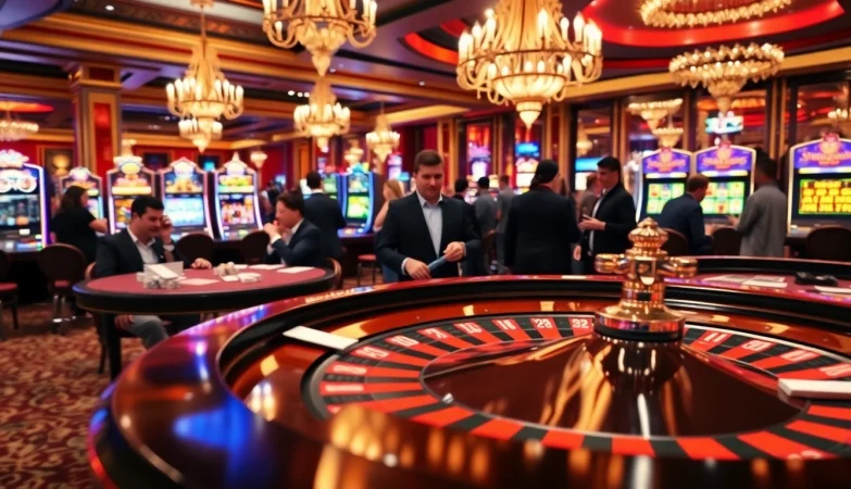 Betting excitement at https://www.eejl88888.com/ with vibrant casino tables and enthusiastic players.