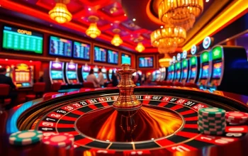 Experience the thrill of casino gaming at KK55.com with a vibrant roulette wheel and poker chips.