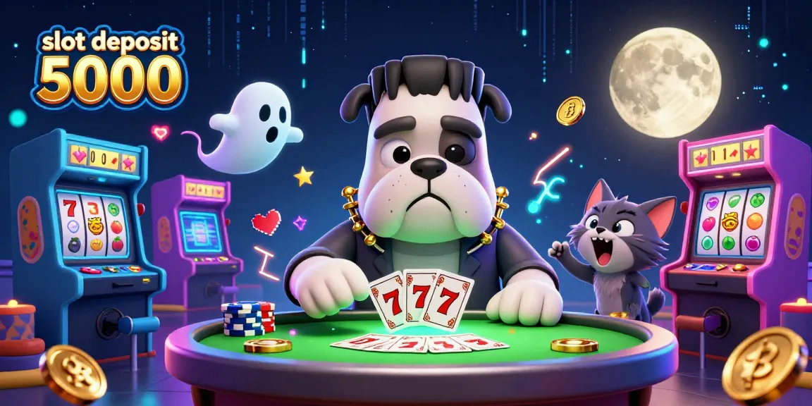 Experience the thrill of slot deposit 5000 with vibrant 3D casino elements and colorful characters.