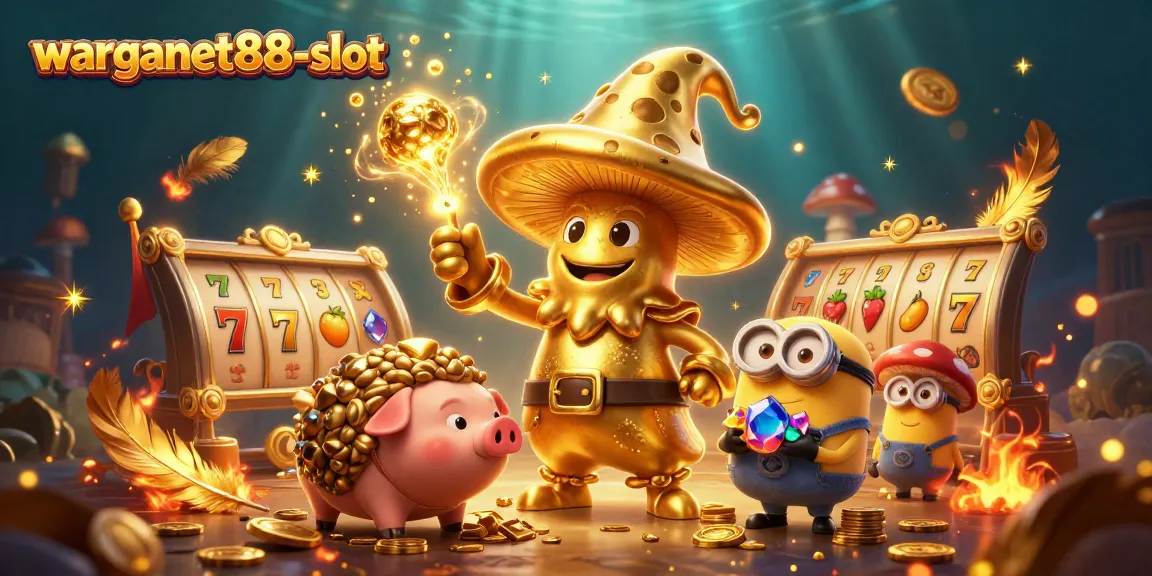 Engaging illustration of warganet88-slot showcasing slot games with magical characters and treasure elements.